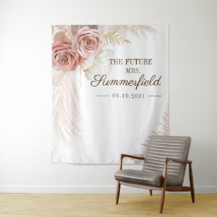 Tenture Pampas Grass fond Terracotta Fête des mariées