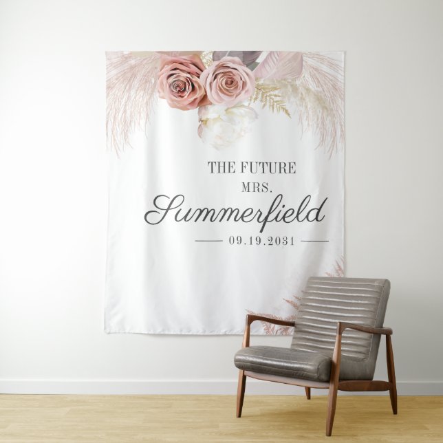 Tenture Pampas Grass Terracotta Fête des mariées arrière-p (En situation)