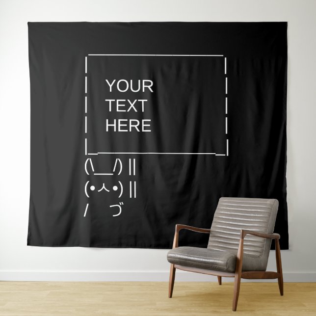 Tenture Pancarte de protestation de lapin / Art ASCII pers (En situation (horizontale))