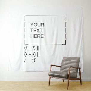 Tenture Pancarte de protestation de lapin / Art ASCII pers
