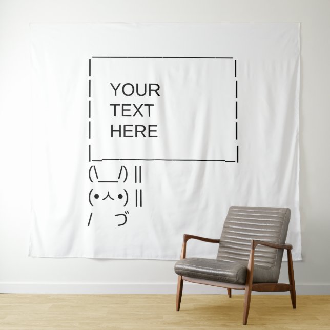 Tenture Pancarte de protestation de lapin / Art ASCII pers (En situation (horizontale))