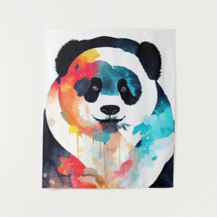Tenture Panda Ours Sauvage Nature Animal Couleur Art Peint