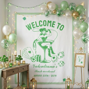 Tenture Panneau de bienvenue Bachelorette St Patrick Lucky