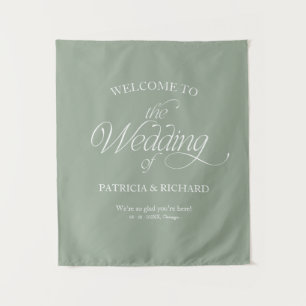 Tenture Panneau de bienvenue de mariage minimaliste modern