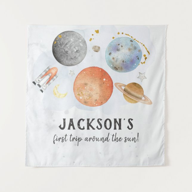 Tenture Panneau de bienvenue pour anniversaire dans l'espa (Devant)