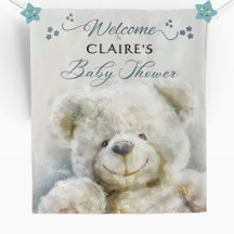 Panneau de bienvenue pour Baby Shower avec un ours
