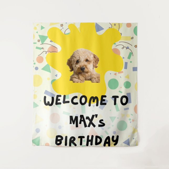 Tenture Panneau de bienvenue pour le premier anniversaire  (Devant)