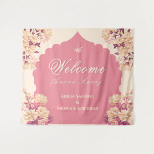 Tenture Panneau de bienvenue pour mariage sikh Bienvenue