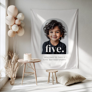Tenture Panneau de bienvenue pour un 5ème anniversaire ave