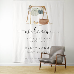 Tenture Panneau de bienvenue pour vêtements de baby shower