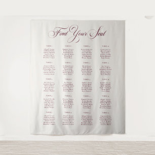 Tenture Panneau de plan de table de mariage classique Bour