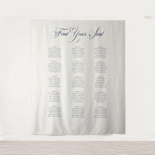 Tenture Panneau de plan de table de mariage classique ivoi (Devant)