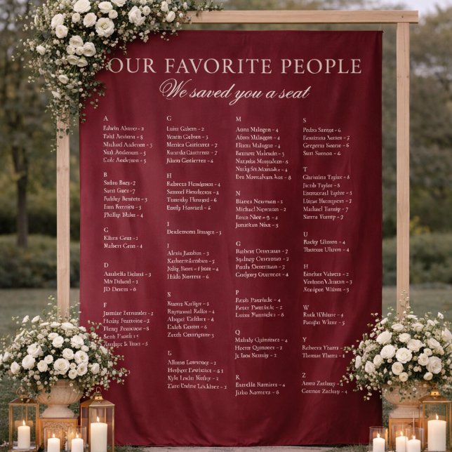 Tenture Panneau de plan de table de mariage en tissu borde (Créateur téléchargé)