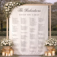 Panneau de plan de table de mariage en tissu ivoir