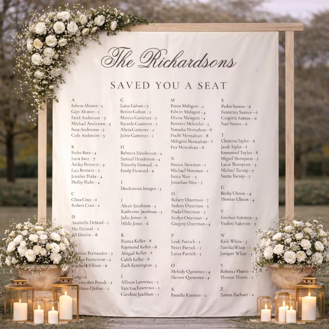 Tenture Panneau de plan de table de mariage en tissu ivoir (Créateur téléchargé)