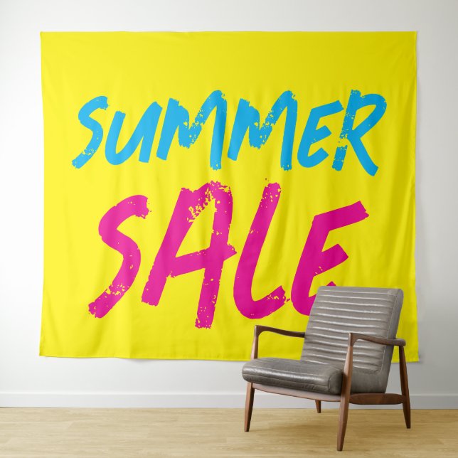 Tenture Panneau de vente d'été, Bannière de vente de magas (En situation (horizontale))