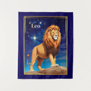 Tenture Panneau Leo Zodiac sous ciel étoilé