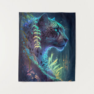 Tenture Panther Animal Portrait Peinture Faune En Plein Ai