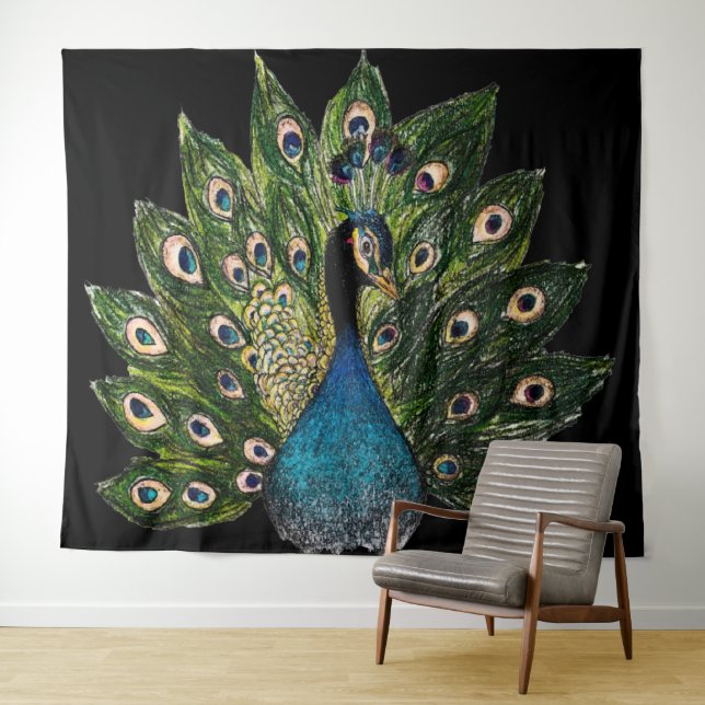 Tenture Paon  (En situation (horizontale))