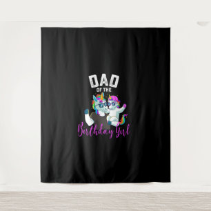 Tenture Papa de la fille d'anniversaire Licorne Anniversai