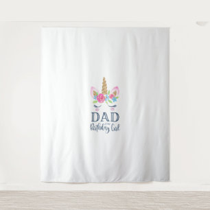 Tenture Papa Licorne Homme du Jour de la Fille d'Anniversa