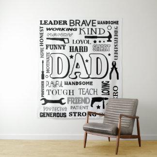 Tenture Papa Word Art, Papa Cadeau, Citations Drôle Papa