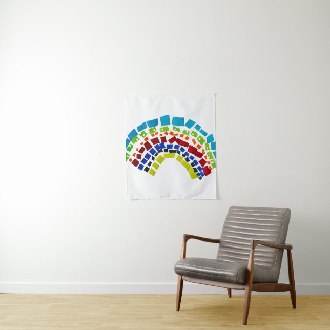 Tenture Papier arc en ciel (En situation)