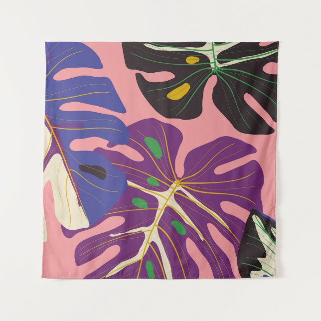 Tenture Papier peint art déco feuille de luxe. Arrière - p (Devant)