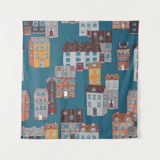 Tenture Papier peint Cartoon City Vintage (Devant)