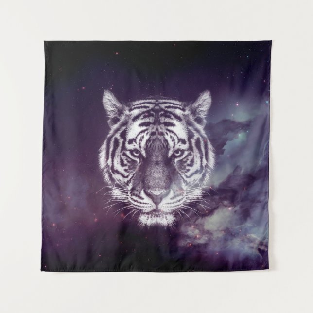 Tenture Papier peint Galaxy Tiger Face (Devant)