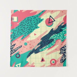 Tenture Papier peint géométrique Retro tendance Memphis