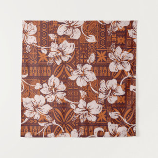 Tenture Papier peint pour fleurs d'hibiscus vintage hawaïe