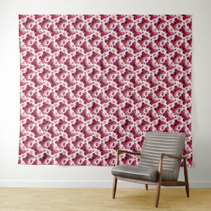 Tenture Papier peint sans couture Cerisier Papillon Rose