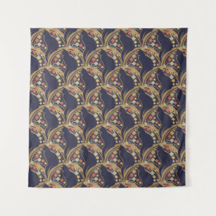 Tenture Papiers peints à motif floral Art Déco Chat