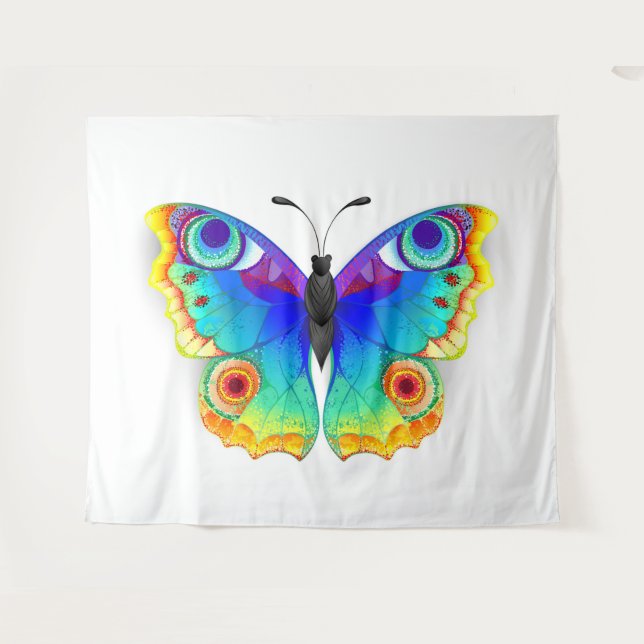 Tenture Papillon Arc-en-ciel Paon Yeux (Devant (Horizontal))
