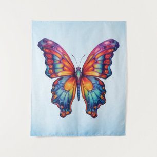 Tenture Papillon Bleu Orange ailes
