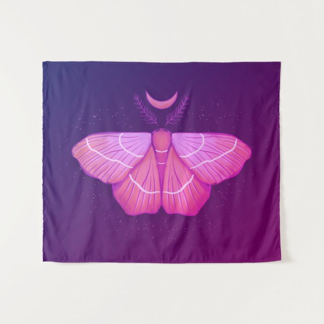 Tenture Papillon de papillon de mer pourpre Insecte magiqu (Devant (Horizontal))
