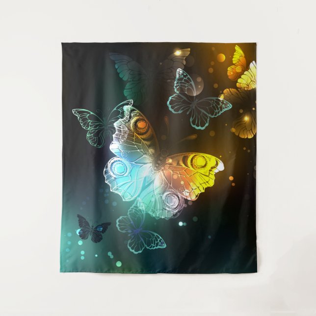 Tenture Papillon lumineux et papillons de nuit (Devant)