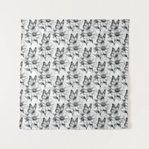 Tenture Papillon minimaliste sur la conception Motif de fl