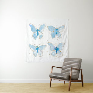 Tenture Papillons bleu Watercolor