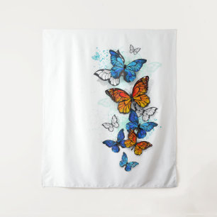 Tenture Papillons volants Morpho et Monarch
