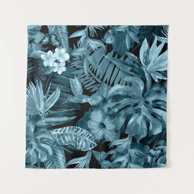 Tenture Paradis Aquarelle Tropical: Fleur de Jungle (Devant)