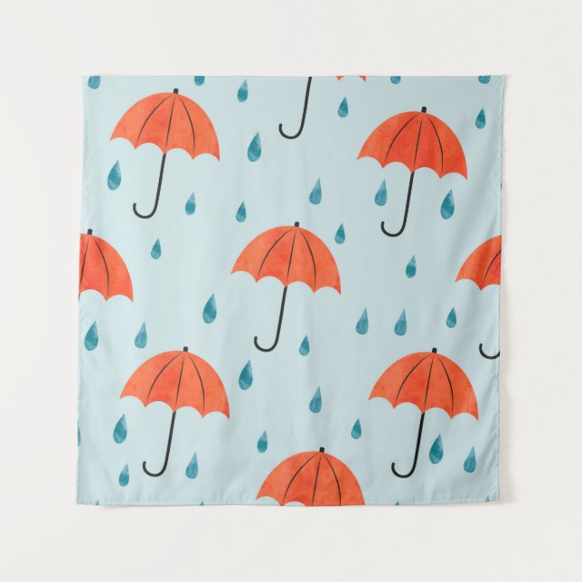 Tenture Parapluies et parapluies sans couture goutte de mo (Devant)