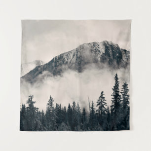 Tenture Parc national Banff - montagnes brumeuses et forêt