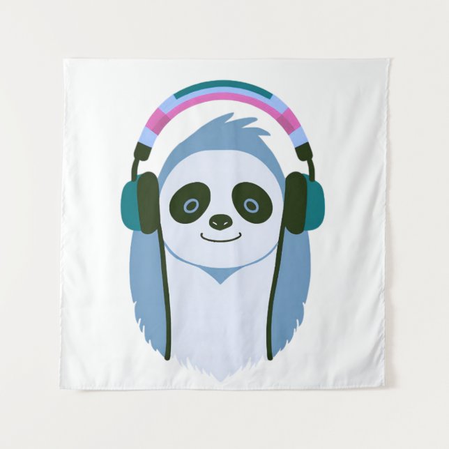 Tenture Paresse de dessin avec casque (Devant)