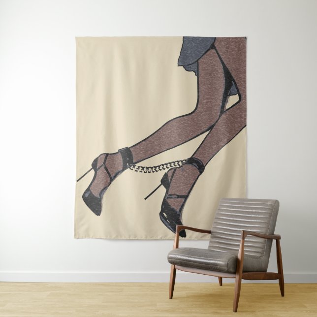 Tenture Parfaitement liée - minuscule fille aux talons et  (En situation)
