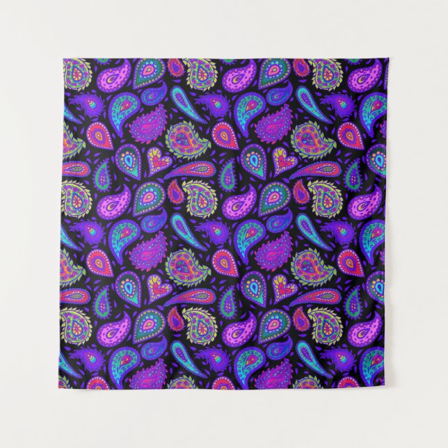 Tenture Parfaitement Violet Paisley Plutôt (Devant)