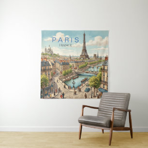 Tenture Paris France Voyage Art Rétro