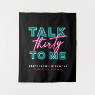 Tenture Parle-moi Trente Sale 30 Néon Bleu & Rose
