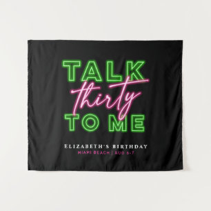 Tenture Parle-moi trente sales 30 Néon vert & rose